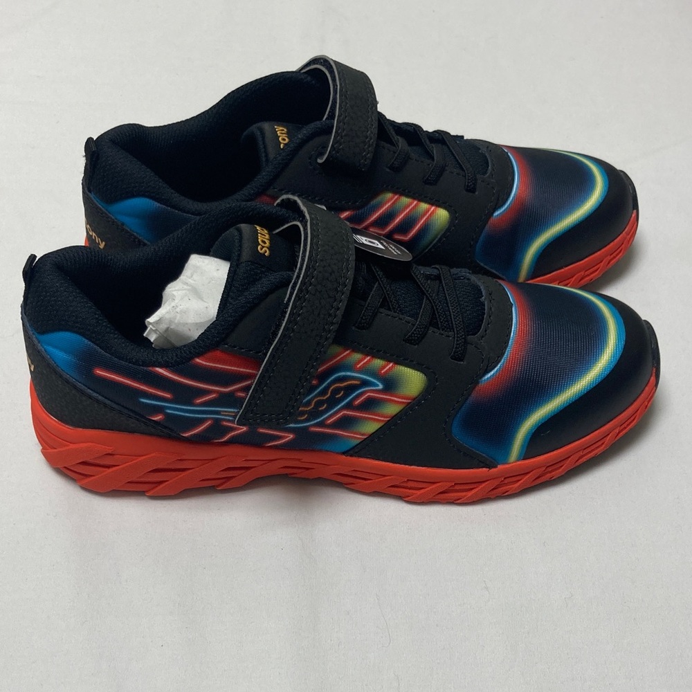 Saucony Kids Sneakers in Black, Blue, and Red